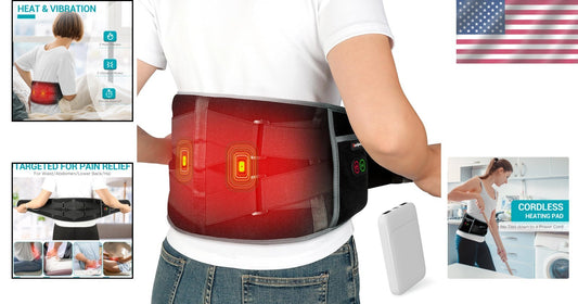 Rechargeable Back Massager with 3 Heat and Vibration Settings - Great for Gifts