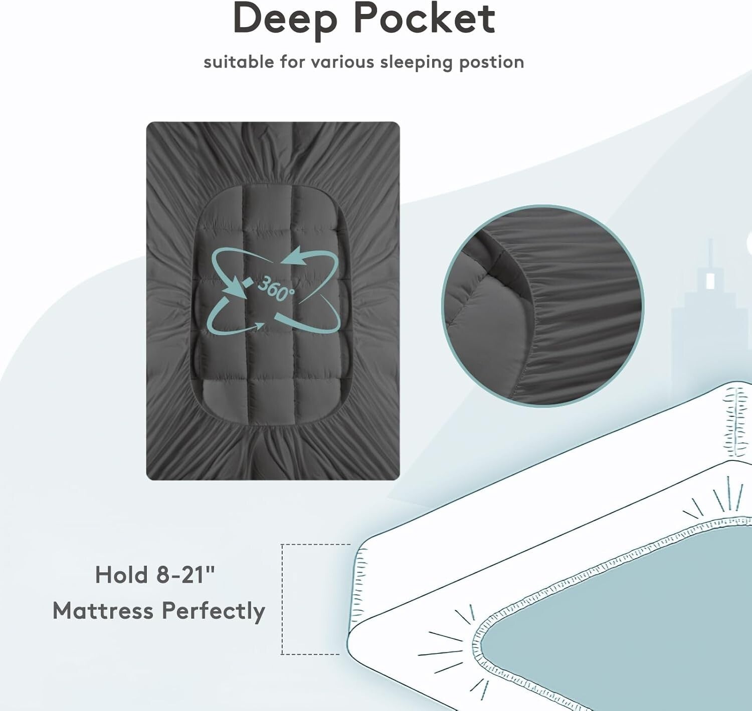 Extra Thick Twin Mattress Topper - Breathable Cooling Pad for Back Pain Relief