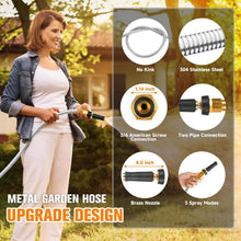 Load image into Gallery viewer, Heavy-Duty 50 FT 304 Stainless Steel Hose - Puncture Resistant and Connectable