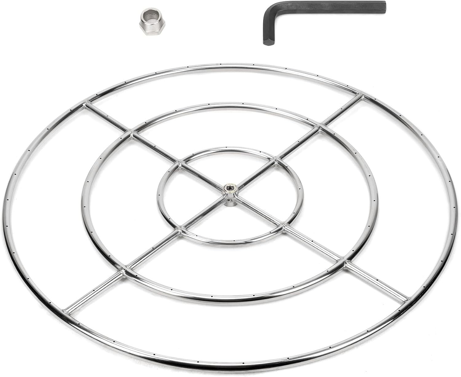 Premium 304 Stainless Steel Round Fire Ring - 443,000 BTU for Outdoor Enjoyment