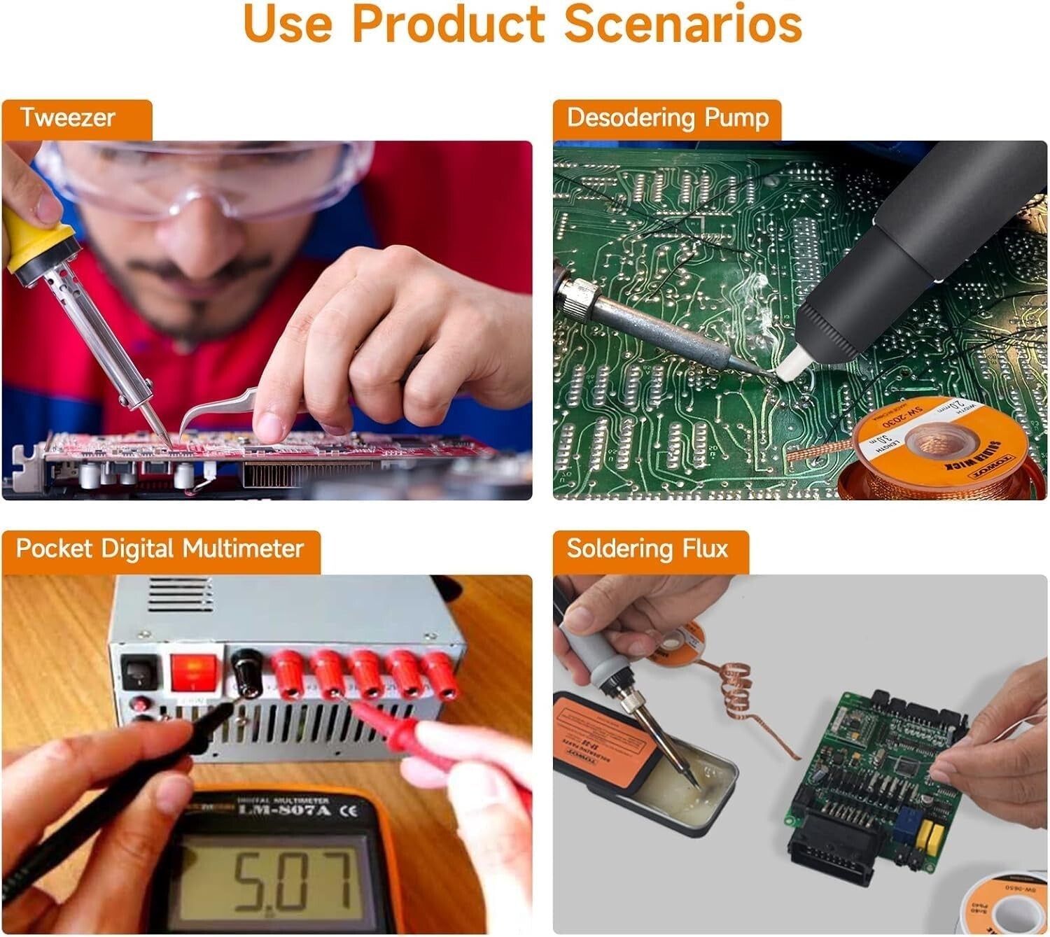 60W Adjustable Temperature Soldering Iron Kit - Complete Set for Electronics