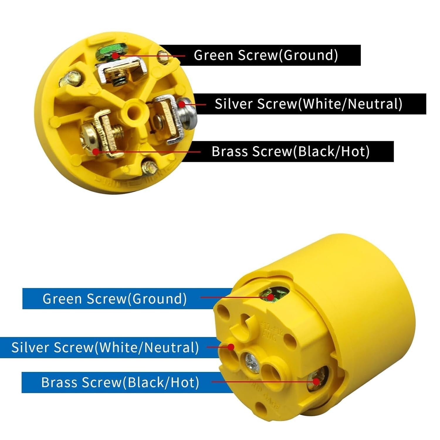Yellow Electrical Replacement Plug Kit for Extension Cords, 15A 3-Prong Design