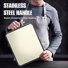 Load image into Gallery viewer, Versatile Double-Sided Kitchen Cutting Board with Stainless Steel Handle - 16x11
