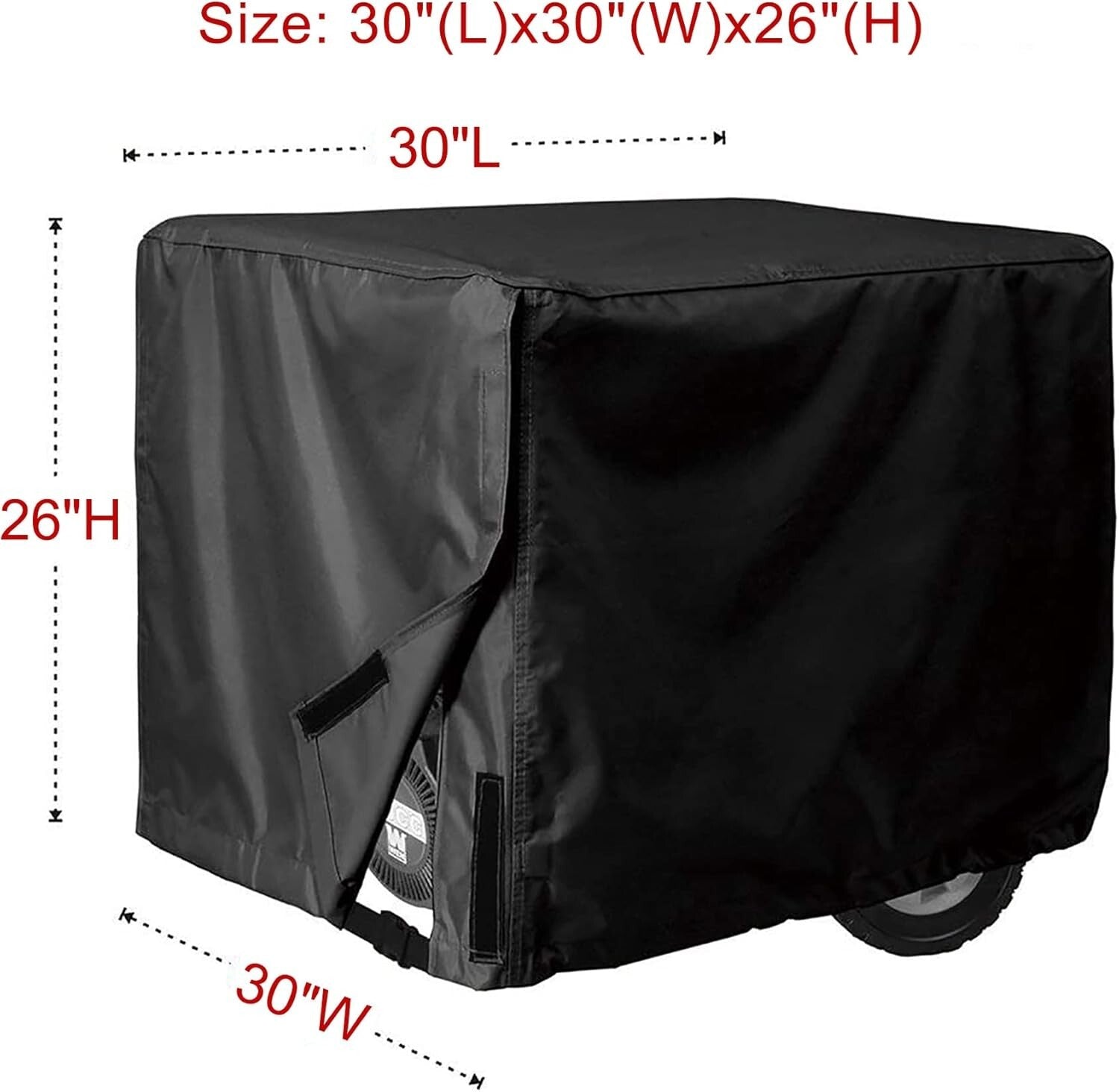 Custom Fit Waterproof Generator Cover 30x30 for All Seasons Protection - Black