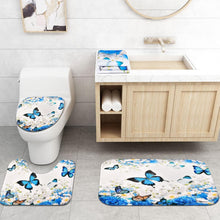Load image into Gallery viewer, Large 7-Piece Floral Butterfly Bathroom Decor Set: Shower Curtain &amp; Accessories