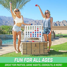 Load image into Gallery viewer, Fun 2ft Wide Wooden 4 in a Row Game with Quick Setup for Indoor &amp; Outdoor Play