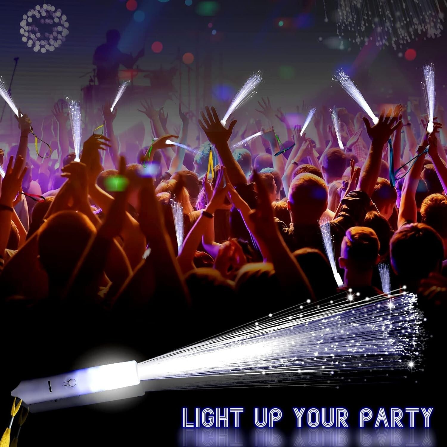 Durable 120-Piece Fiber Optic Glow Wands - Perfect for Weddings & Celebrations
