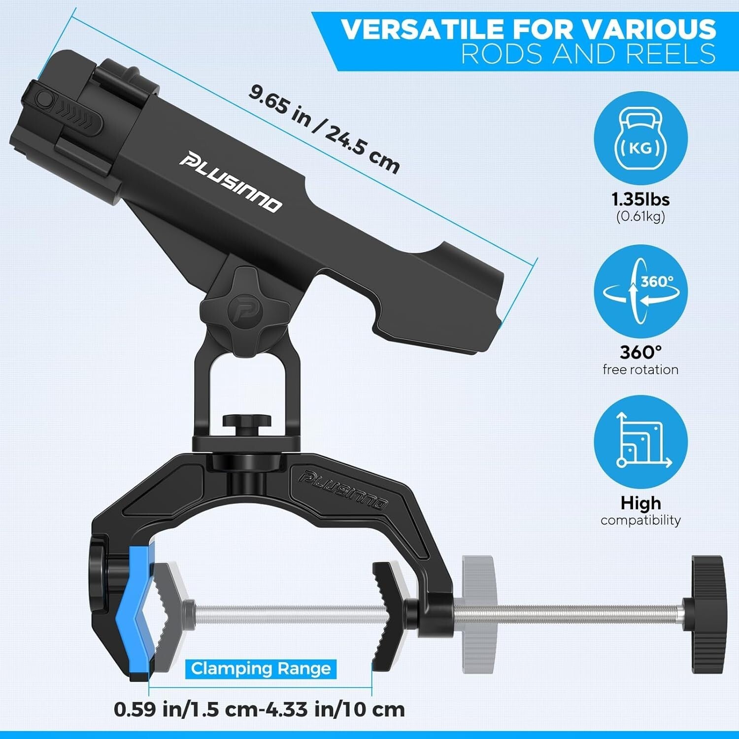 Premium Fishing Rod Holders for Boat Fishing - Strap Secure, Aluminum Design