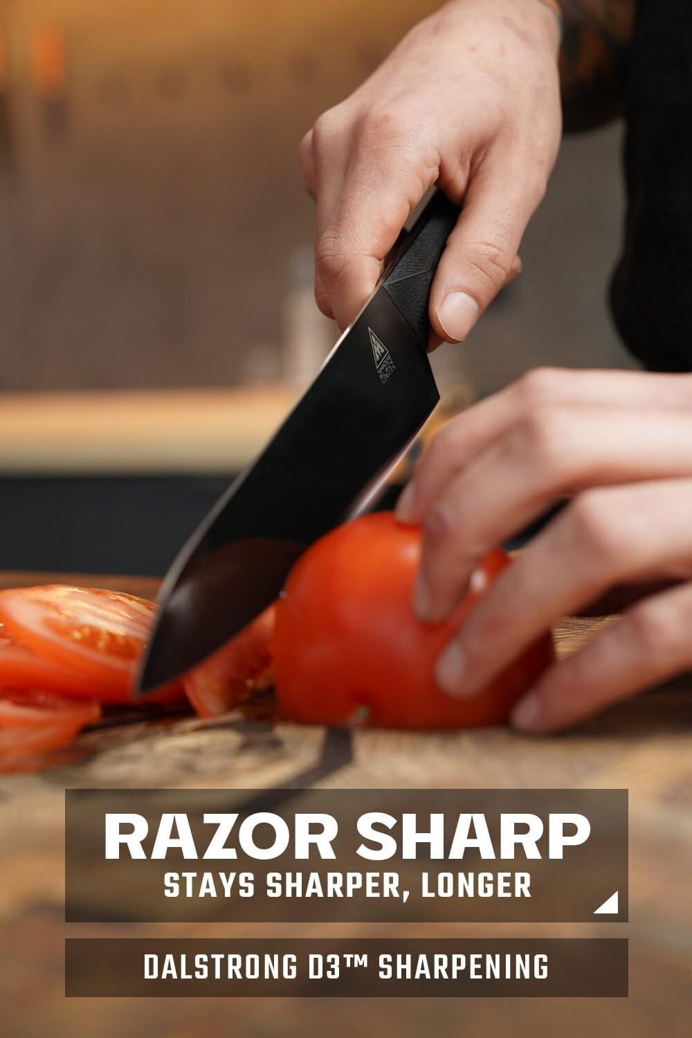 Premium 8-Inch Chef's Knife with Ergonomic G10 Handle - Black Titanium Finish