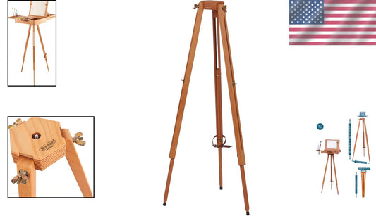Classic Adjustable Tripod Easel in Natural Wood - Ideal for Outdoor Artists