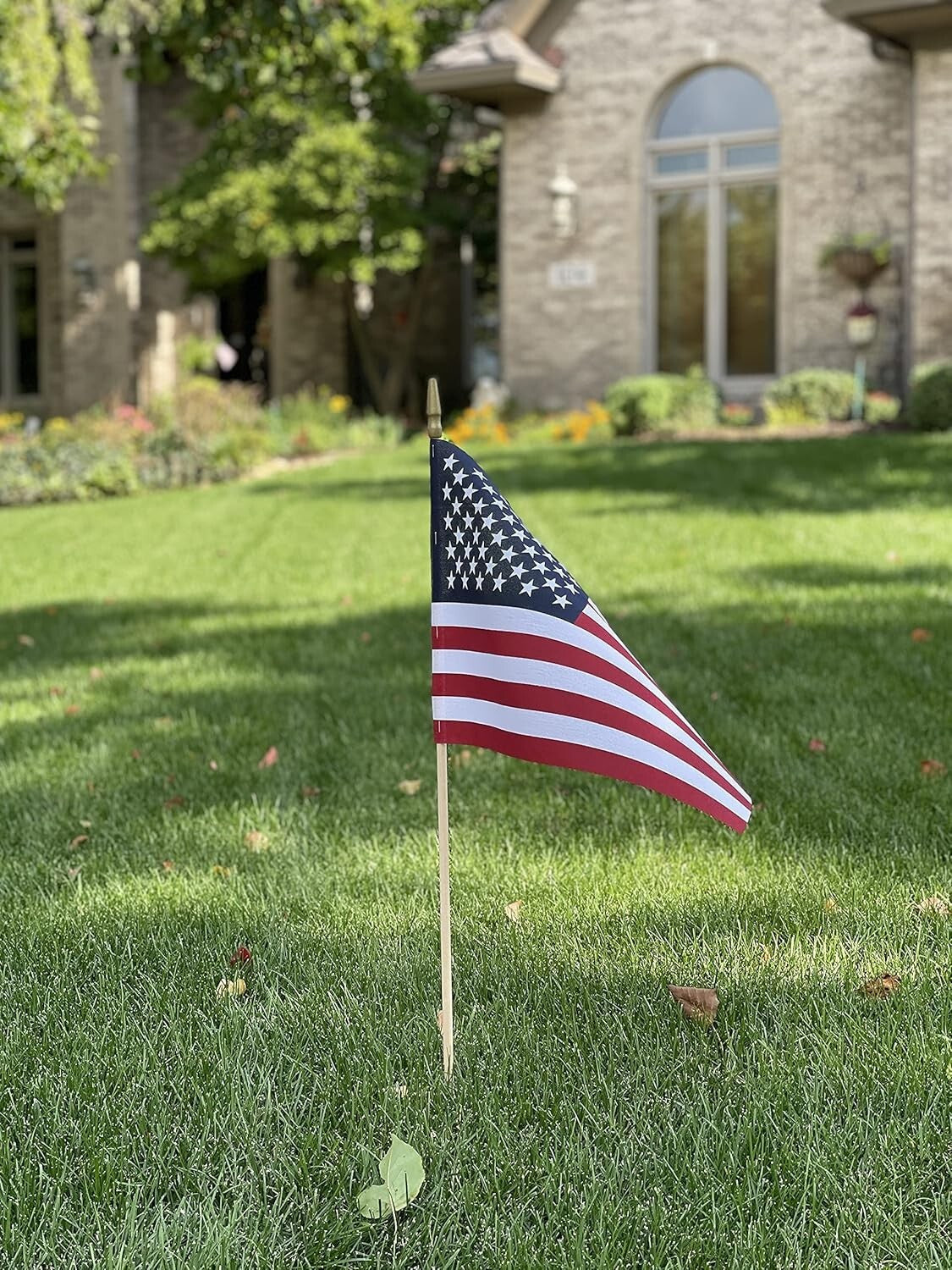 Weather-Resistant 12-Pack 12x18 Inch American Flags for Gardens and Celebrations