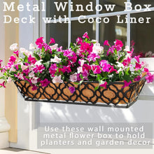 Load image into Gallery viewer, Elegant 24" Planter Boxes with Quatrefoil Design and Coconut Liner - 2 Piece Set