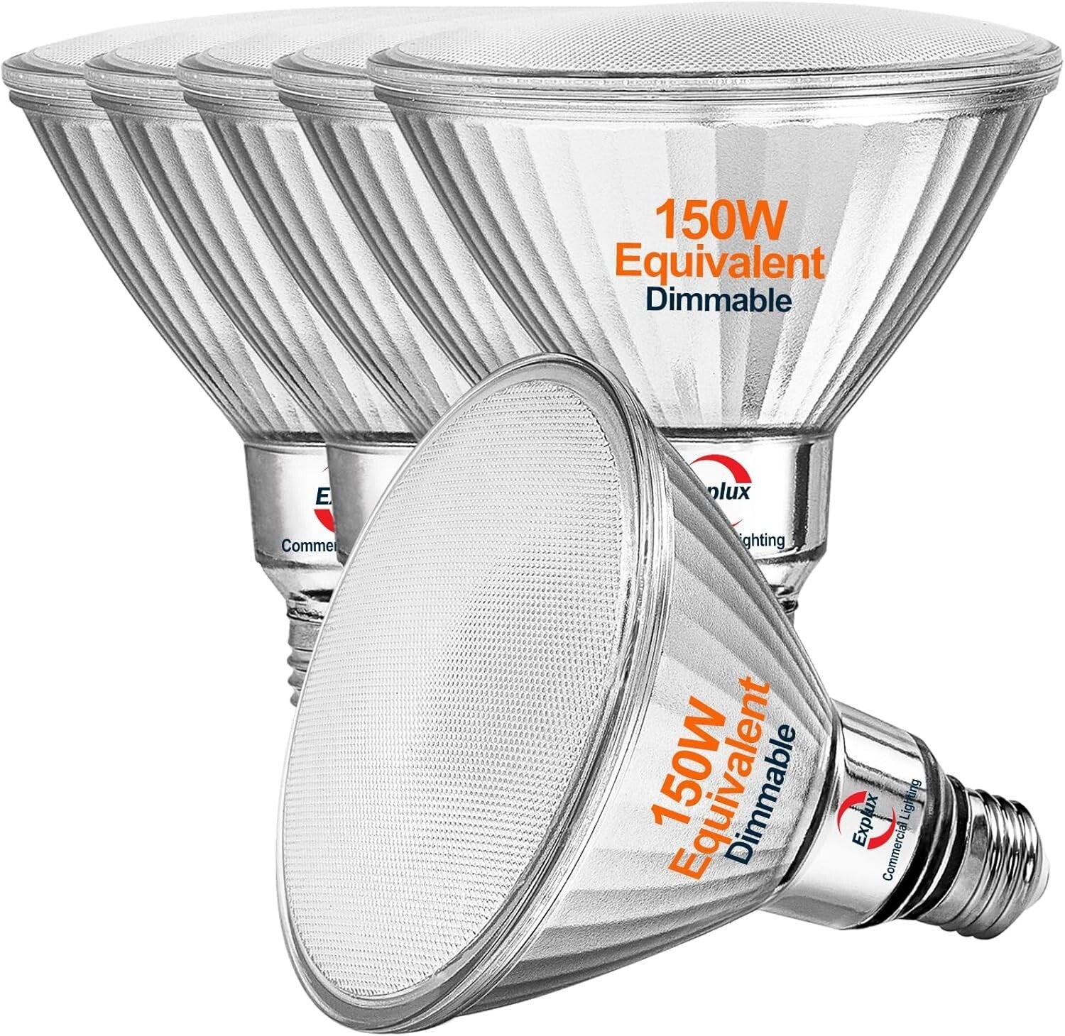 Energy-Efficient Glass Flood Light Bulbs - 150W Equivalent, 3000K Bright White