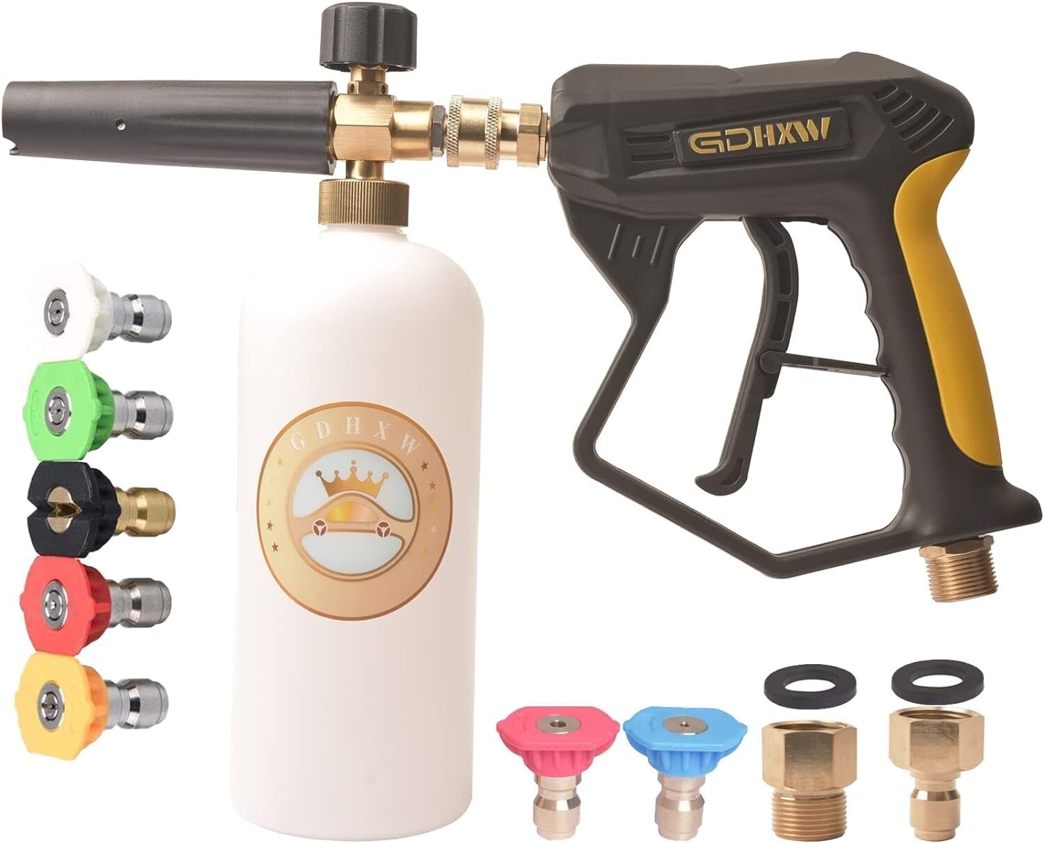 Durable 5000 PSI Pressure Washer Gun with Foam Cannon & Quick Connect Adapters