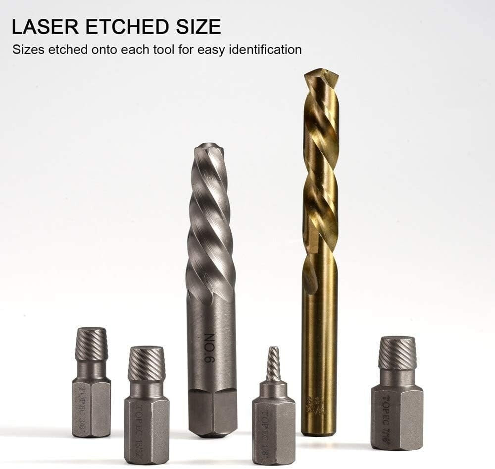 Durable 35-Piece Set - Easy Out Screw Extractors and Left Hand Drilling Solution