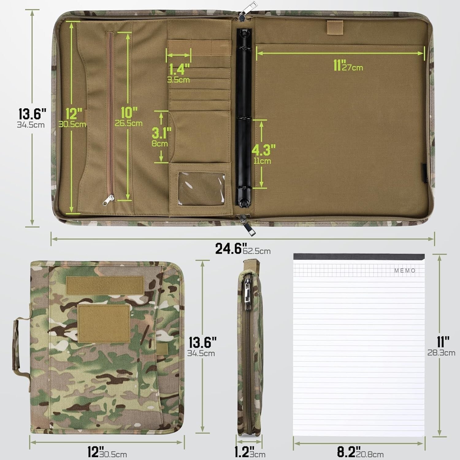 Versatile Tactical Notebook with Zipper Closure - Ideal for Outdoor Adventures
