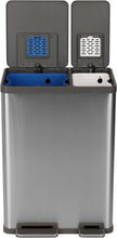 Load image into Gallery viewer, High-Capacity 60L Kitchen Step Trash Can with Dual Compartments &amp; Soft-Close Lid