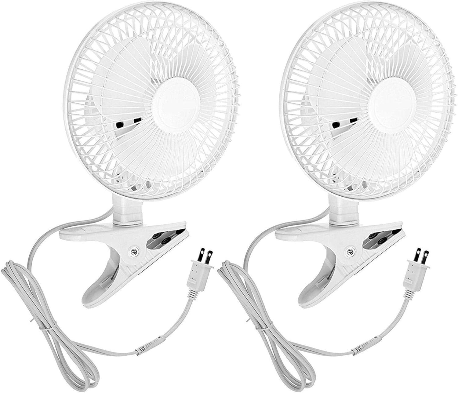 6-Inch Whisper Quiet 2-Speed Clip-On Fan with Safety Grill for Home & Office