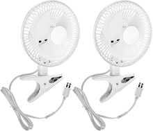 Load image into Gallery viewer, 6-Inch Whisper Quiet 2-Speed Clip-On Fan with Safety Grill for Home &amp; Office
