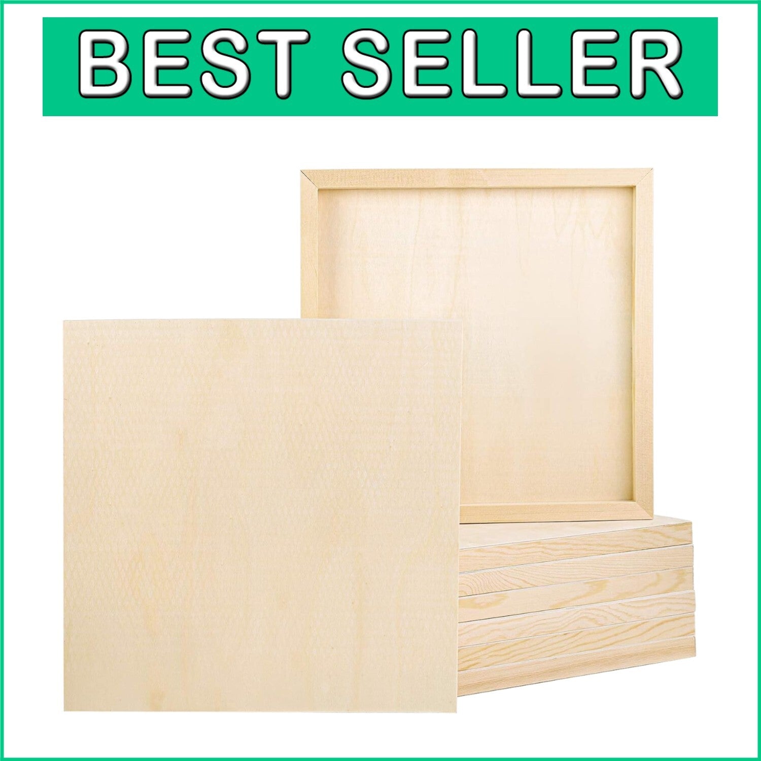 Lightweight 12x12 Wood Canvas Panels - Perfect for Oil, Acrylic, and More