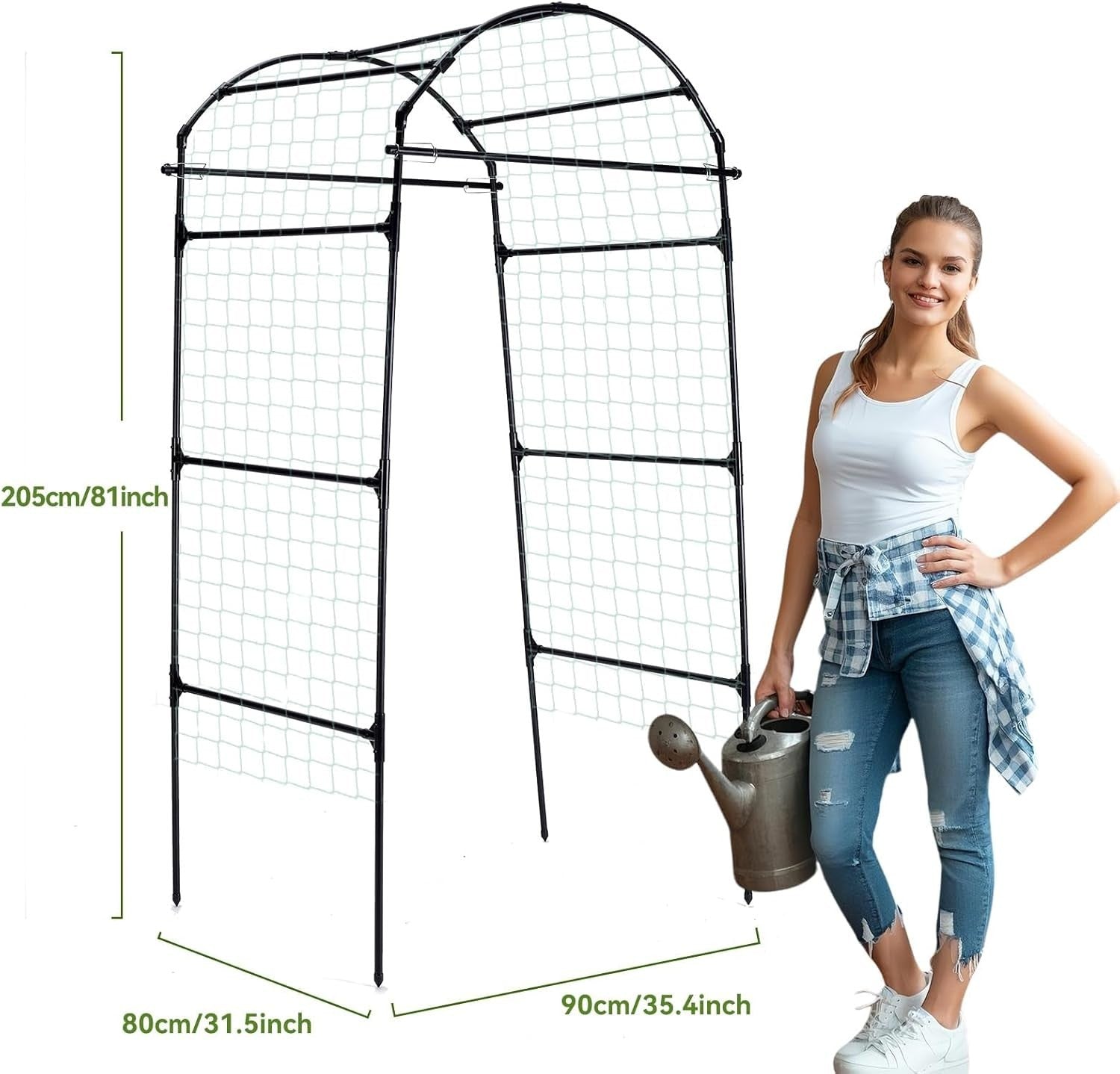 Durable Metal Trellis 80" Tall - Perfect for Tomato, Cucumber, and Flowers
