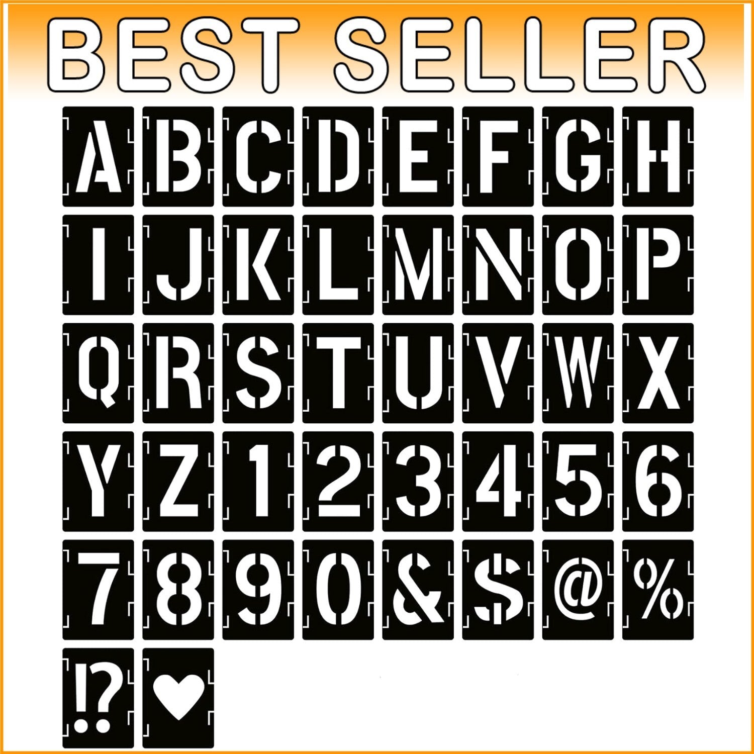 Eco-Friendly 42-Piece Stencil Kit - Letters, Numbers, and Symbols for Crafting
