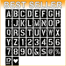 Load image into Gallery viewer, Eco-Friendly 42-Piece Stencil Kit - Letters, Numbers, and Symbols for Crafting