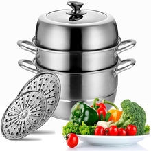 Load image into Gallery viewer, Versatile Thick-Bottomed Stainless Steel Steamer - Induction &amp; Stove Compatible