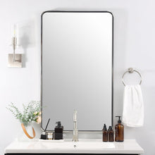 Load image into Gallery viewer, Sleek 40x24 Chrome Framed Bathroom Mirror - Easy Installation and Modern Design