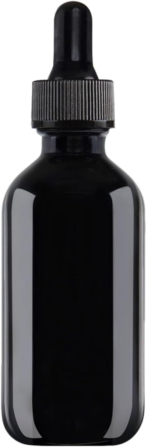 Elegant 48-Piece 2oz Black Boston Round Dropper Bottle Set for Easy Storage