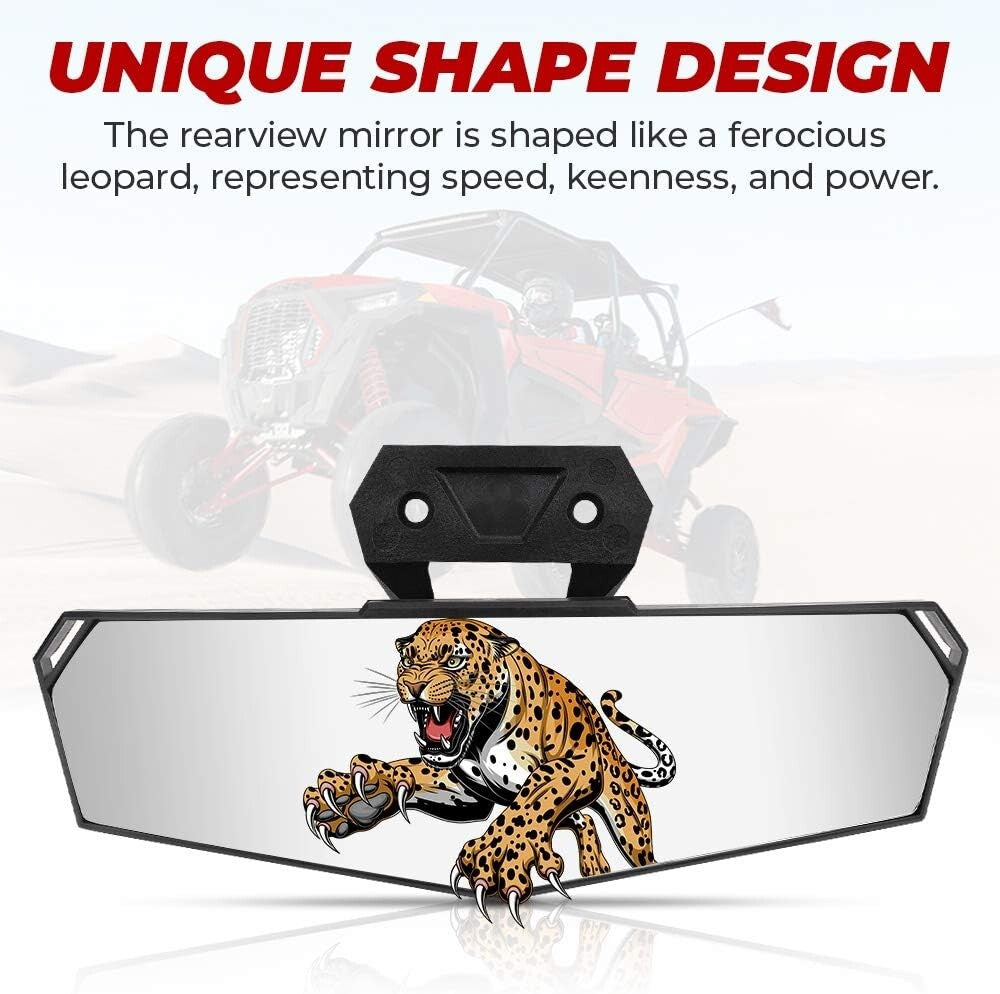 Creative Leopard-Shaped High-Def Rearview Mirror for Polaris RZR Turbo Series