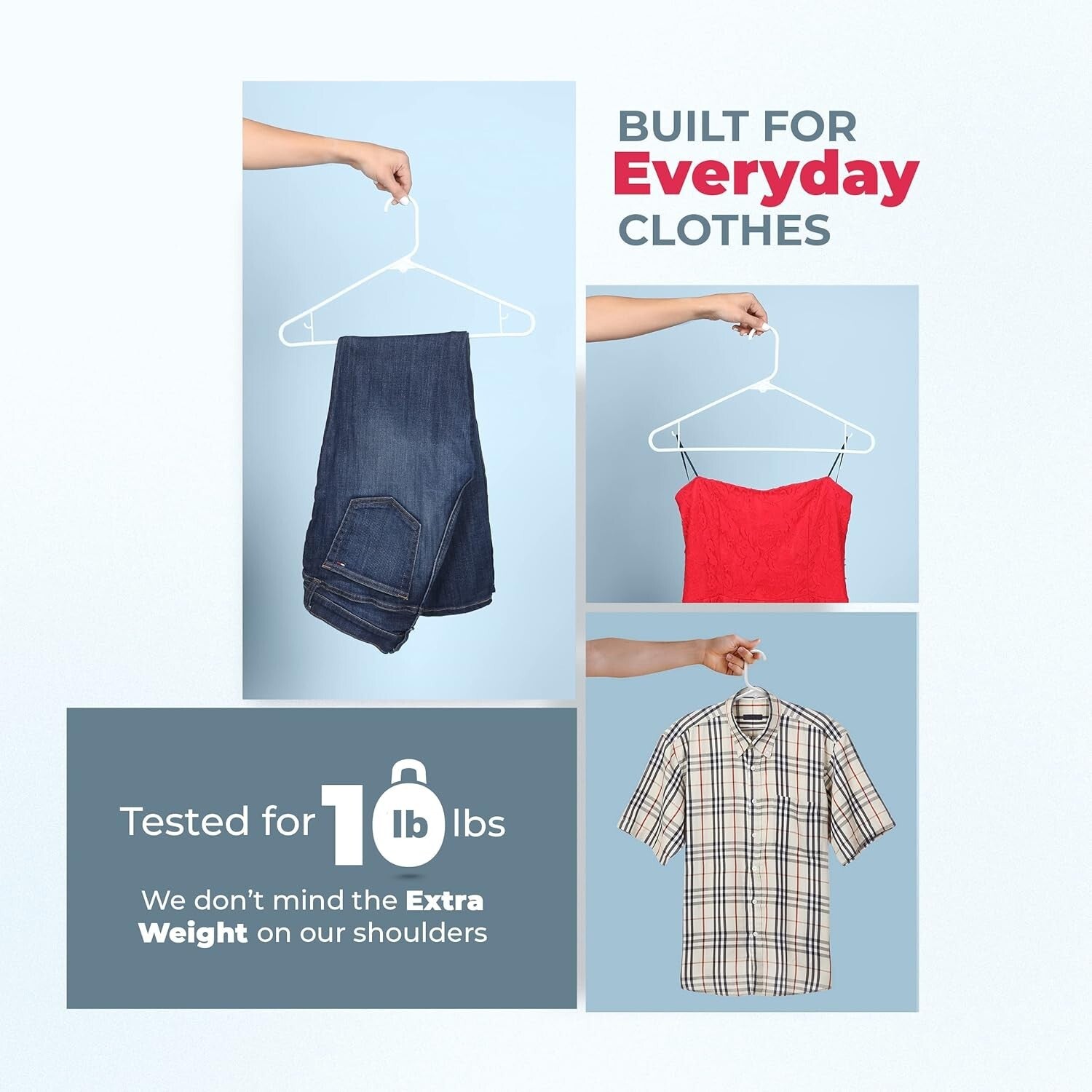 Durable 45-Pack Blue Clothes Hangers - Perfect for Heavy Garments and More