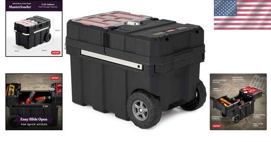Portable Tool Storage Box on Wheels with Central Locking - Ideal for Contractors