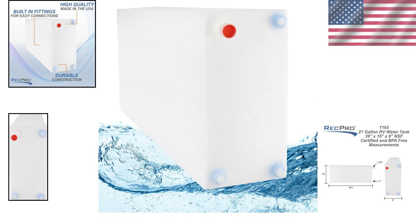 Sturdy 21-Gallon Polyethylene RV Water Tank | Ideal for Camping Adventures