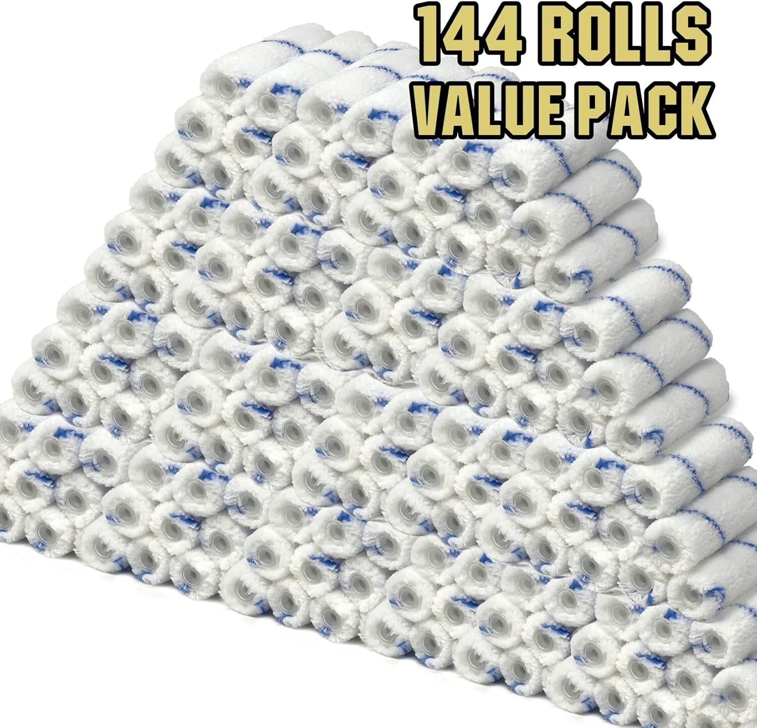 144-Pack Mini Paint Roller Covers, 4-Inch Shedless Microfiber for Professionals