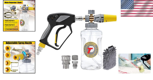 Versatile Adjustable Foam Cannon for Cars and Surfaces - Easy to Use at 5000 PSI