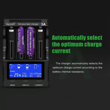 Load image into Gallery viewer, Intelligent LCD Battery Charger - Universal 4-Bay for 18650, 21700, Ni-MH &amp; More