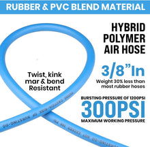 Load image into Gallery viewer, 300 PSI Lightweight 100ft Air Hose - All-Weather Flexibility with Quick Couplers