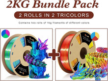 Load image into Gallery viewer, Moisture-Proof Tricolor Silk PLA 3D Filament 1.75mm - Ideal for Stunning Prints