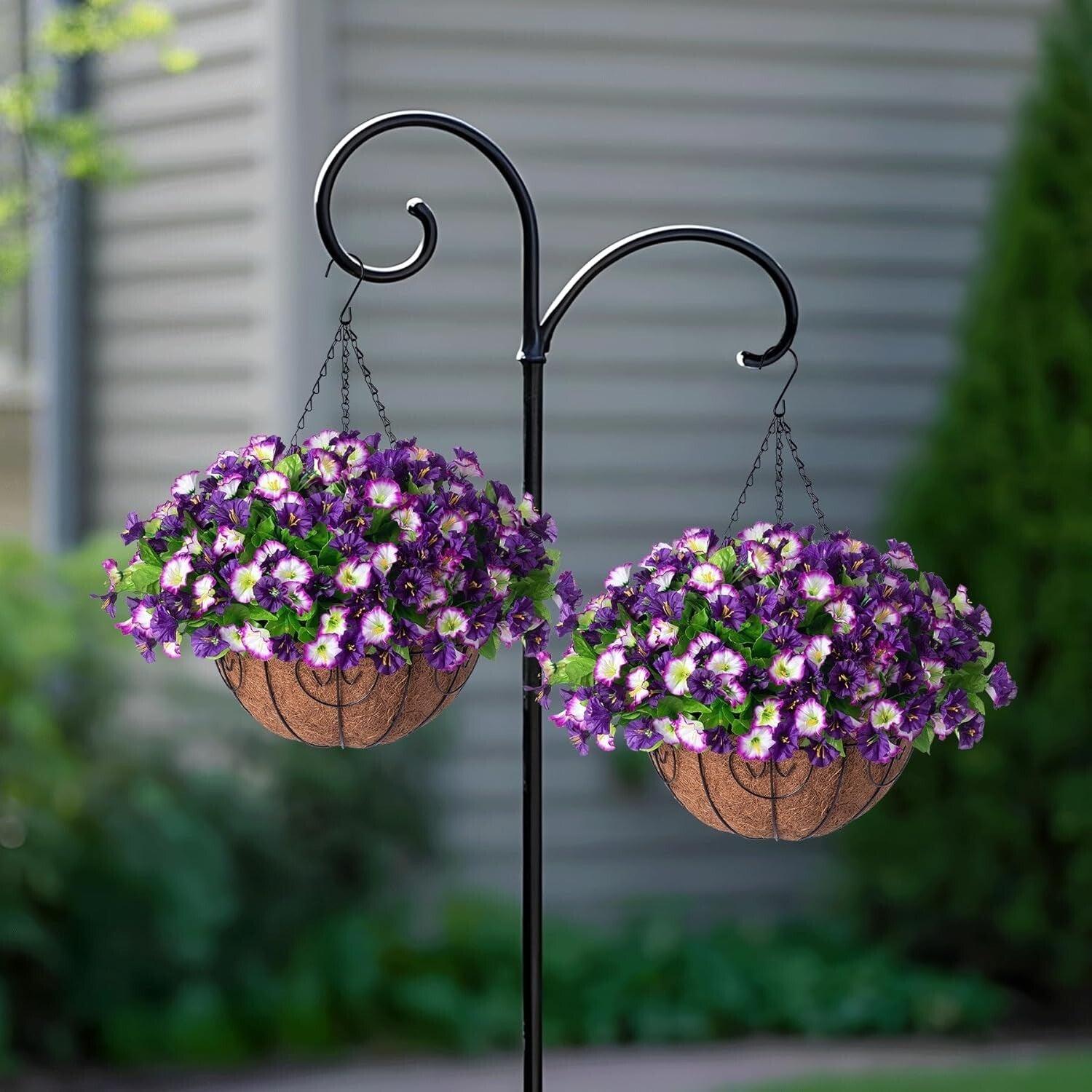 DIY 12-Inch Hanging Flower Arrangement with Lifelike Petunias & Morning Glories