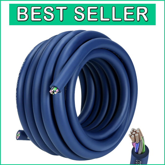 20ft 16AWG 9-Conductor OFC Speaker Cable - Ideal for 4-Channel Installations