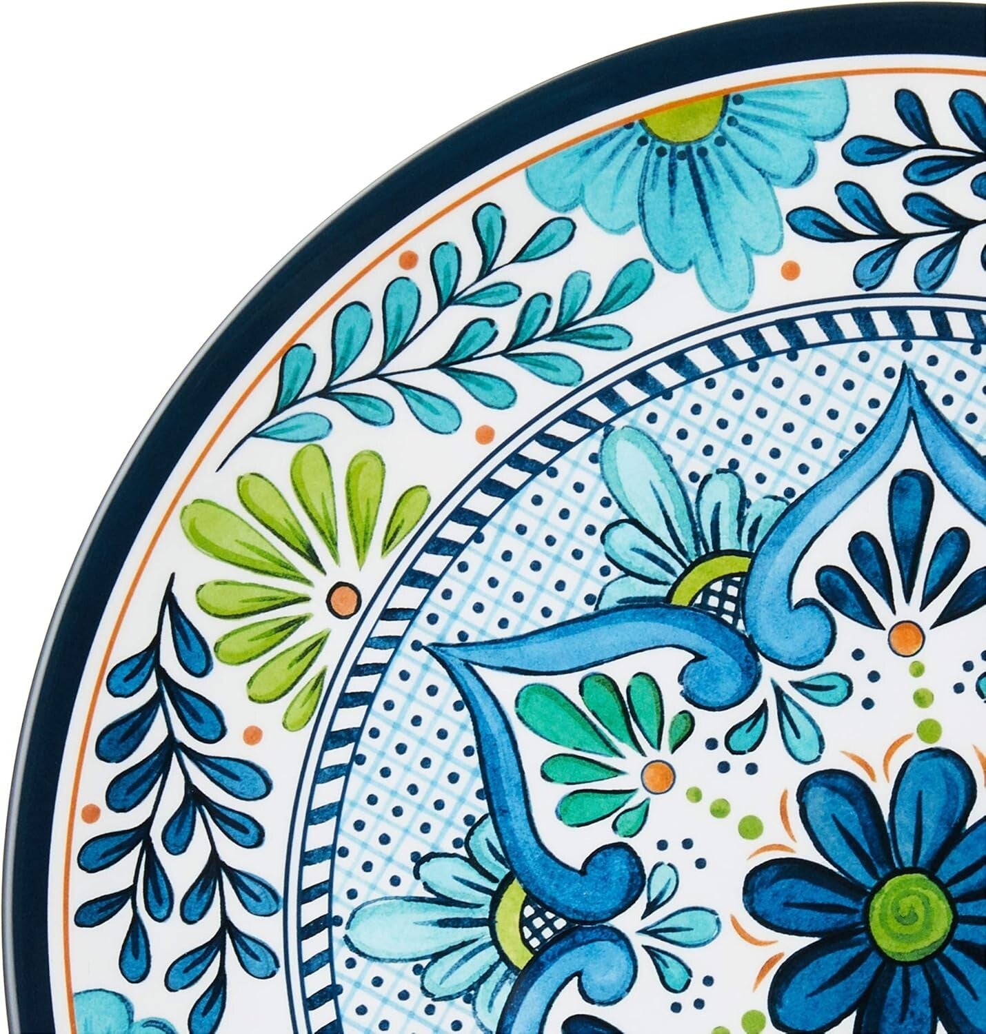 Lightweight Shatterproof 12-Piece Dinnerware Inspired by Classic Talavera Design