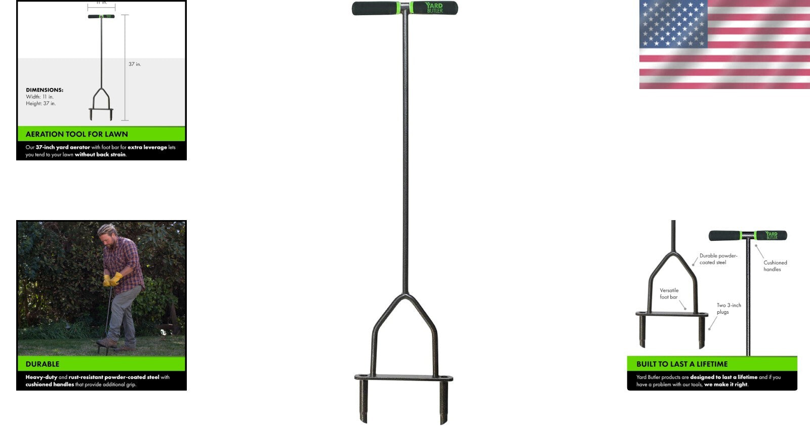 Eco-Friendly Manual Lawn Aerator for Compact Soil - Lifetime Guarantee Included