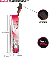 Load image into Gallery viewer, GNB 1S LiPo 6-Piece Set, 550mAh 3.8V Batteries for Racing Drones with Connectors