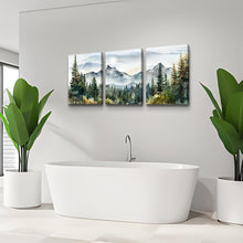 Load image into Gallery viewer, Set of 3 Framed Canvas Art Prints - Abstract Mountain Landscapes for Walls
