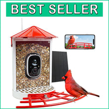 Load image into Gallery viewer, Solar-Powered Camera Bird Feeder with Seed Guard - Perfect Gift for Bird Lovers