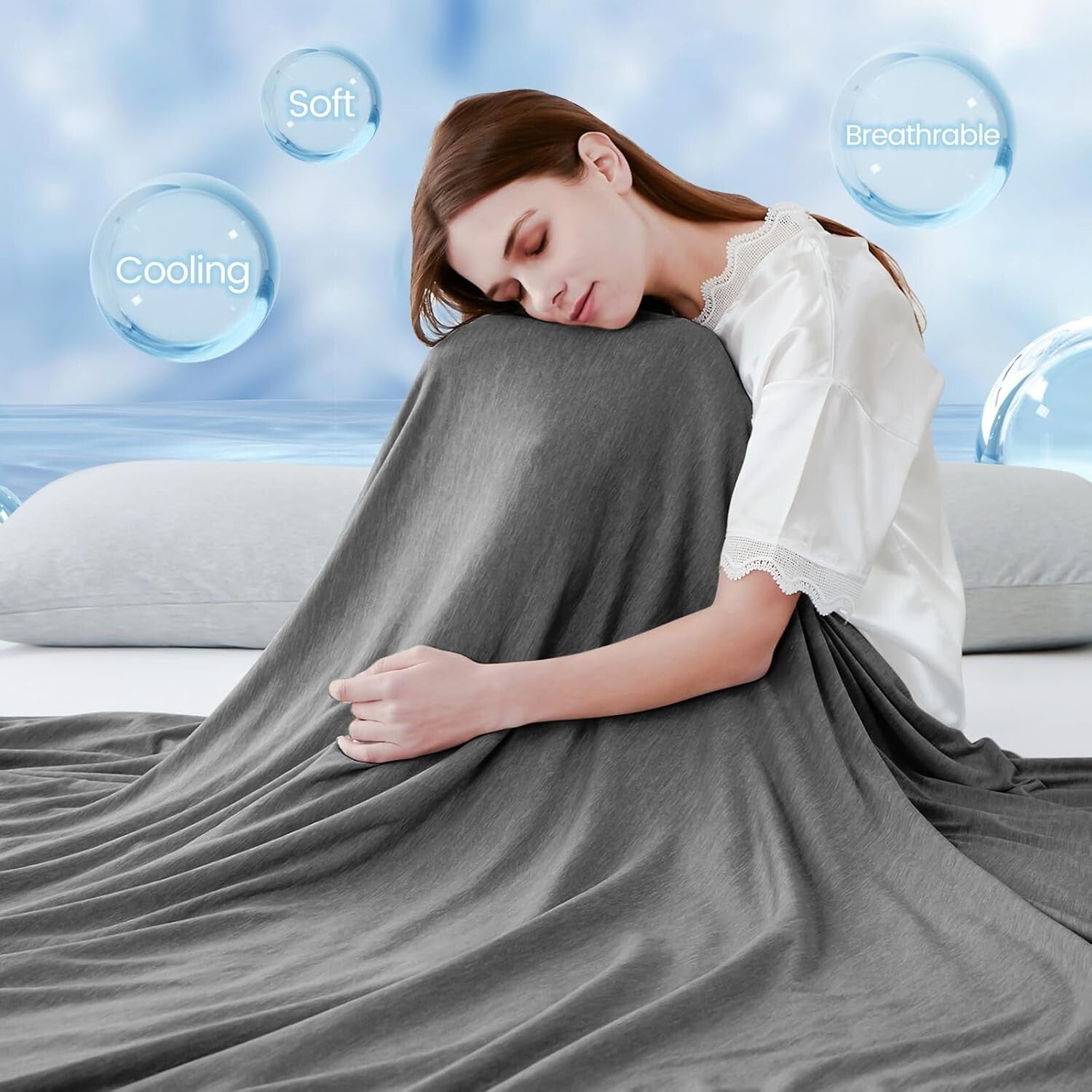 Arc-Chill Cooling Blanket: 51x67in Lightweight Throw for Hot Summer Comfort