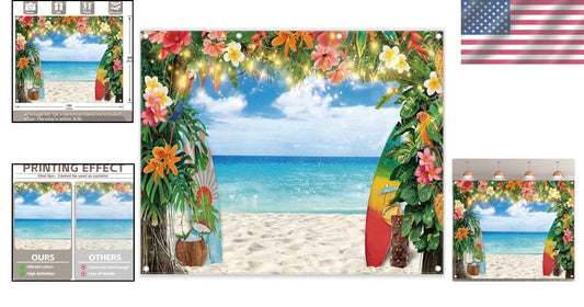 Soft 10x8ft Polyester Hawaiian Backdrop - Perfect for Weddings & Graduations