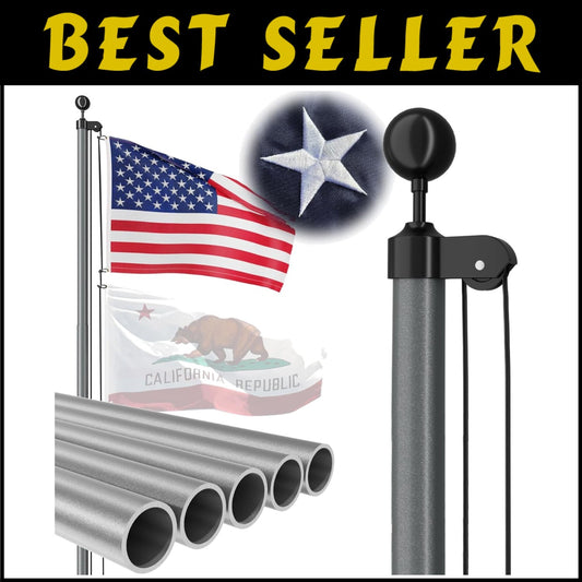 Premium Heavy Duty Flag Pole 25 FT - Perfect for Residential & Commercial Use