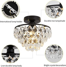 Load image into Gallery viewer, Small Modern Crystal Ceiling Light Chandelier for Hallway &amp; Bedroom Elegance